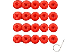 YYTQP 20 PCS 17mm Wheel Lug Nut Covers Caps, T44 Wheel Nut Bolt Covers with Removal Tool Replacement 1K0 601 173 for VW, Jetta Beetle Passat GTI CC, Auto Tire Bolt Caps (Red)