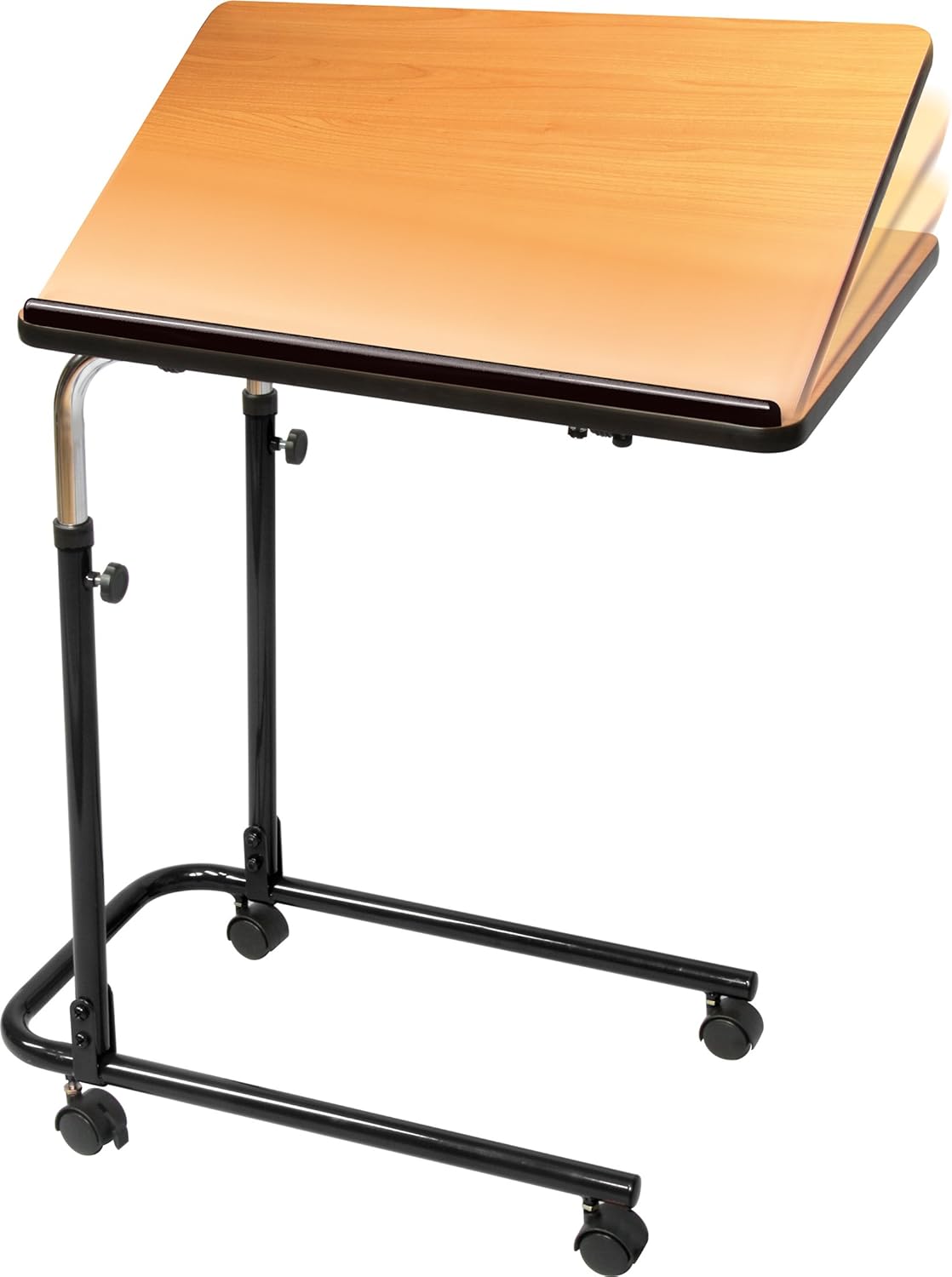 Carex Home Overbed Table with Tilting Top - Hospital Bed Table for Home Use - Bed Tray Table for Eating and Laptops: Health & Personal Care