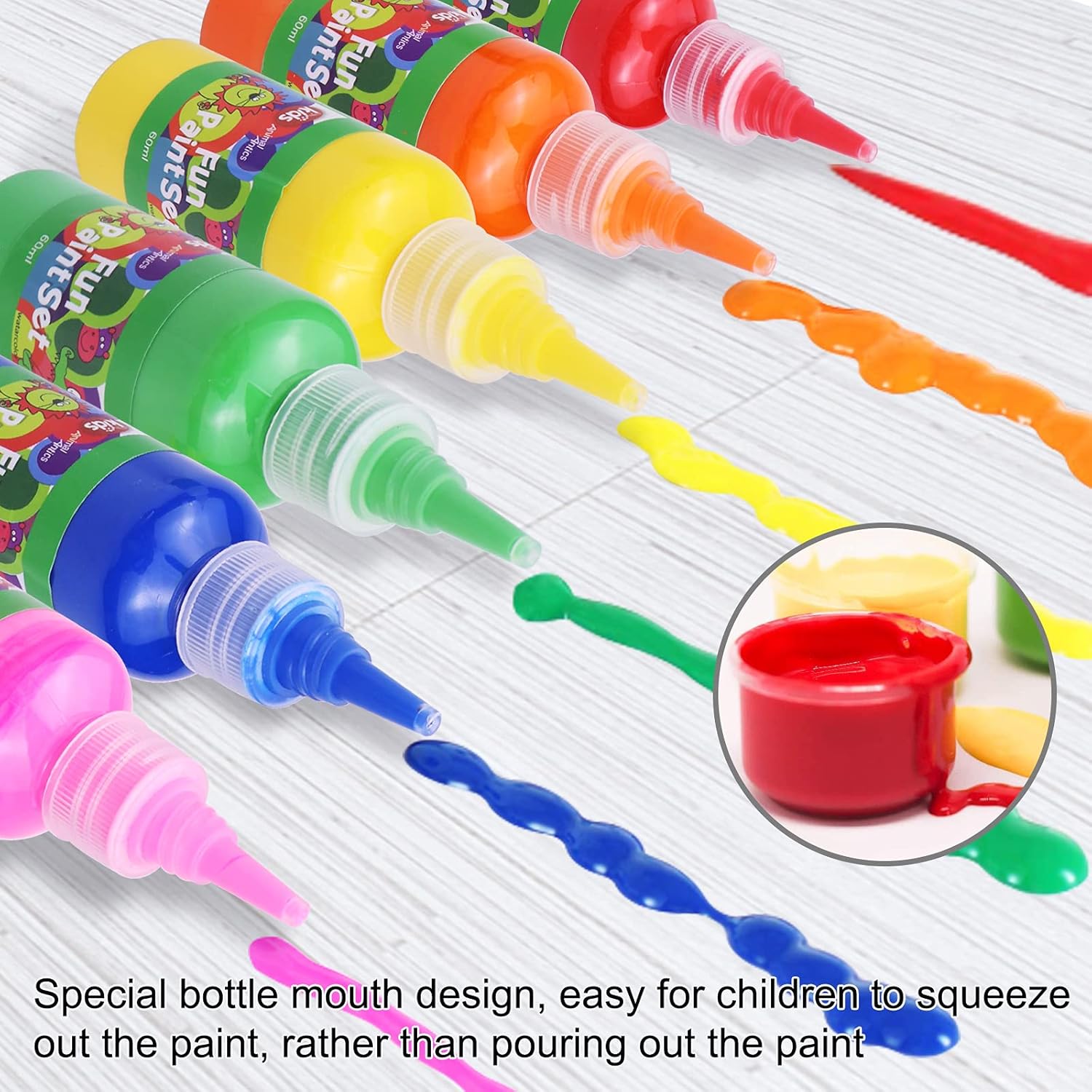 Early Learning Kids Paint Set, Twinbuys Washable Paint Set with Assorted Sponge Paint Brushes for Kids, Including 8 Finger Paint for Toddlers: Arts, Crafts & Sewing
