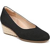 Dr. Scholl's Womens Be Ready Wedge Pumps Black Canvas 9.5 M