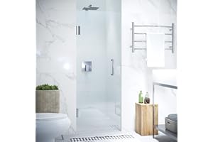 ANZZI 72 x 24 Frameless Shower Door in Polished Chrome,Water Repellent Glass Shower Door with Seal Strip Parts and Handle, 3/8 Glass Hinged Shower Door with Handle (SD-AZ09-01CH)