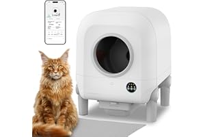 ZEACOTIO Self-Cleaning Cat Litter Box with Air Vent System,10 Safety Sensors, X-Large Anti Pinch Automatic Cat Litter Box, Suitable for Multi-Cats, with Long Exhaust Duct and App Frees Your Hands