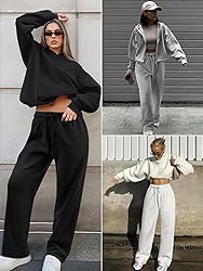 ATHMILE Women’s Fleece Lined Sweatpants Baggy