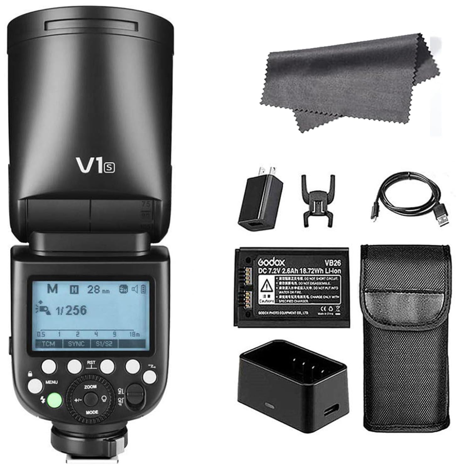 Godox V1-S TTL Round Head Camera Flash for Sony, 2.4G Wireless TTL Speedlight,76Ws HSS 1/8000s with Li-ion Battery,Compatible with Sony a7IV, a7III, a7RIV, a7R5, a7RII, a7RIII, a6400, a6000, a350