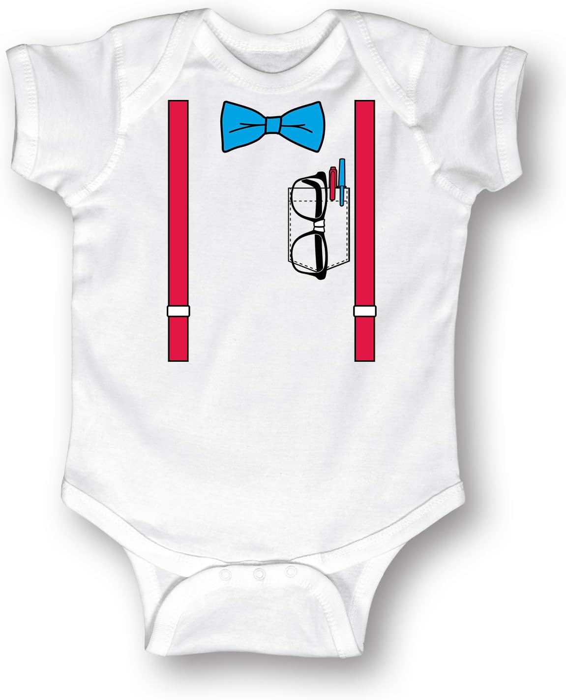 Nerd Dork Suspender Pocket Protector Geek Glasses Bowtie Cute Novelty