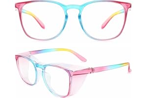 Alsenor Safety Glasses Anti Fog Goggles Protective Eyewear Blue Light Blocking Anti Dust UV Protection Glasses For Men Women (Rainbow)