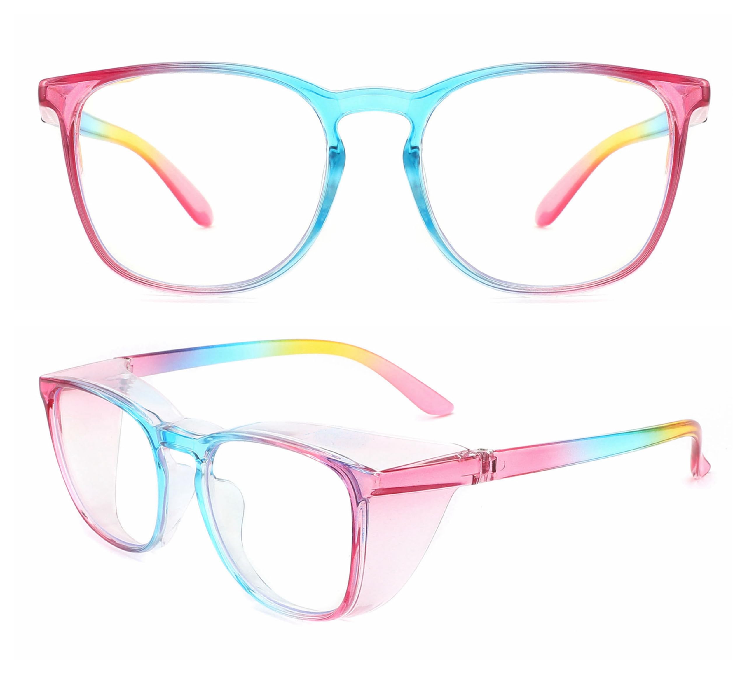 Photo 1 of Alsenor Safety Glasses Anti Fog Goggles Protective Eyewear Blue Light Blocking Anti Dust UV Protection Glasses For Men Women (Rainbow)