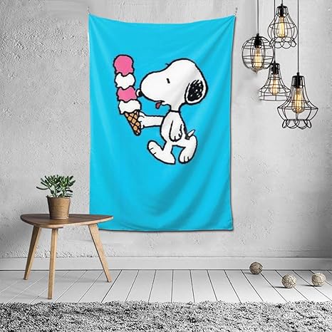 Amazon Co Jp Snoopy スヌーピー タペストリー 壁掛け ポスター 背景布 壁飾り 家 リビングルーム ベッドルーム 部屋 おしゃれ 100 150cm ホーム キッチン