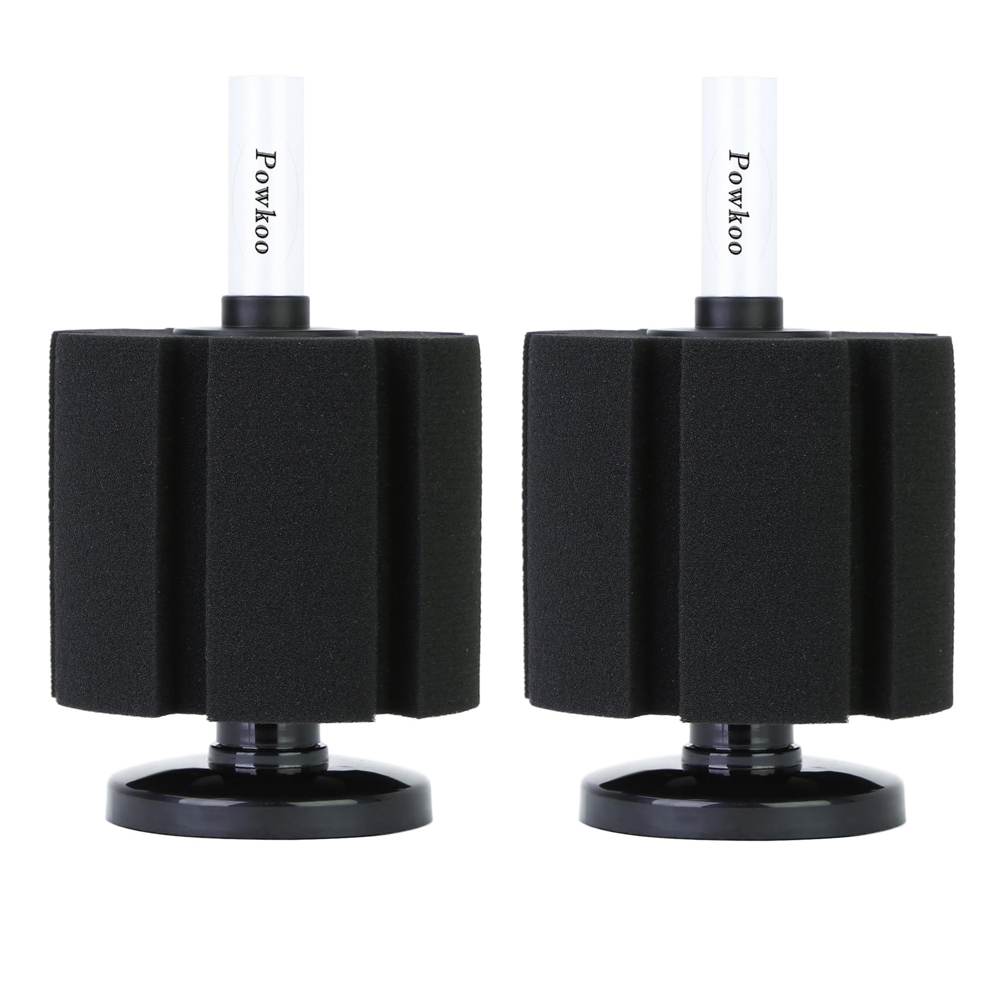 Powkoo 2 Pack Large Sponge Filters for Aquarium Corner Bio Sponge Filter Quiet Shrimp Nano Pond Sponge Filter for Fish Tank (20 to 300 L)