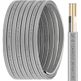 XMK 12/2 UF-B Wire Direct Burial Cable Underground Feeder,Solid Copper | 100ft 12/2 Outdoor Electrical Wire for Exterior Lighting,Pump,Outbuildings,Residential Wiring,UV&amp;Moisture Resistant,12 Gauge