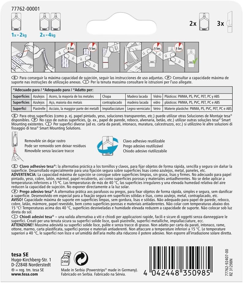 Tesa 77762 - 00001 - 00 - Nail Metal Tile Adhesive (2 kg), White, 2,0 kg - Image 3