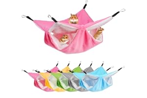 Covzoe 5 Pieces Rat Hammocks for Cage, Double Layer Guinea Pig Hideout Bed, Ferret Hammocks Soft Hamster, Playing Sleeping Accessory for Small Animal Chinchilla Squirrel