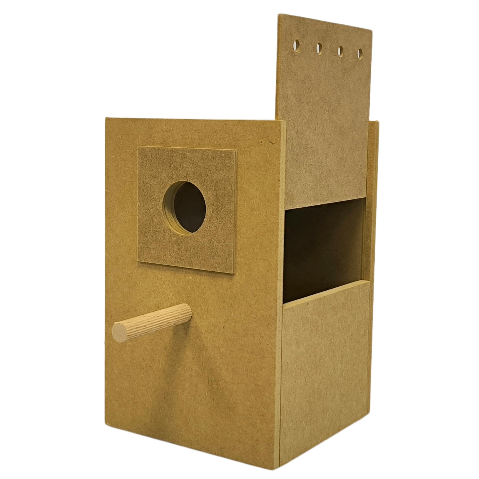 Inseparable Nest for Agapornis with Shavings for the Bed, Wooden Breeding House for Birds, with Bird Cage Hook, 28cm x 18cm x 18cm (Vertical)