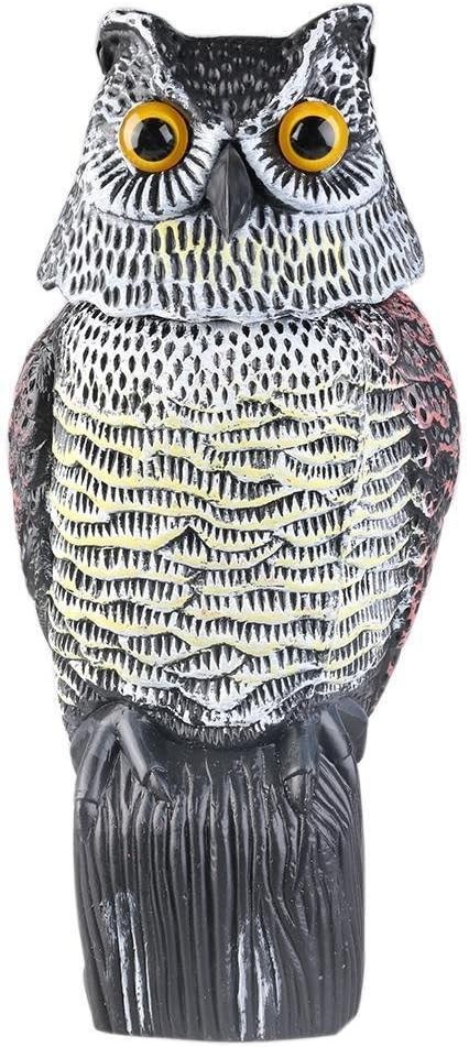 Anti Brids Garden Protector Scarecrow Rotating Head Owl Extremely Realistic and Beautiful Becoration for Garden Orchard