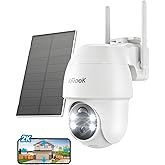 ieGeek Solar Security Cameras Wireless Outdoor, 2K 2.4G WiFi Camera with Solar Panel and Battery Powered, Color Night Vision with Spotlight, 360° PTZ, 2-Way Audio, PIR Motion Sensor, no Subscription