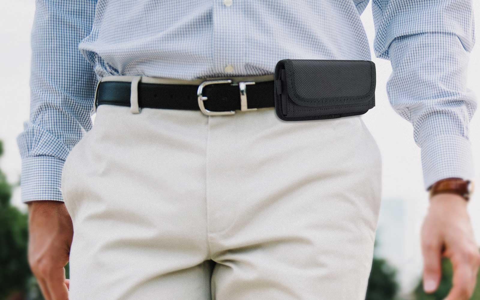 Nylon Horizontal Belt Clip Loop Cell Phone Pouch Fits iPhone 8, 7, 6