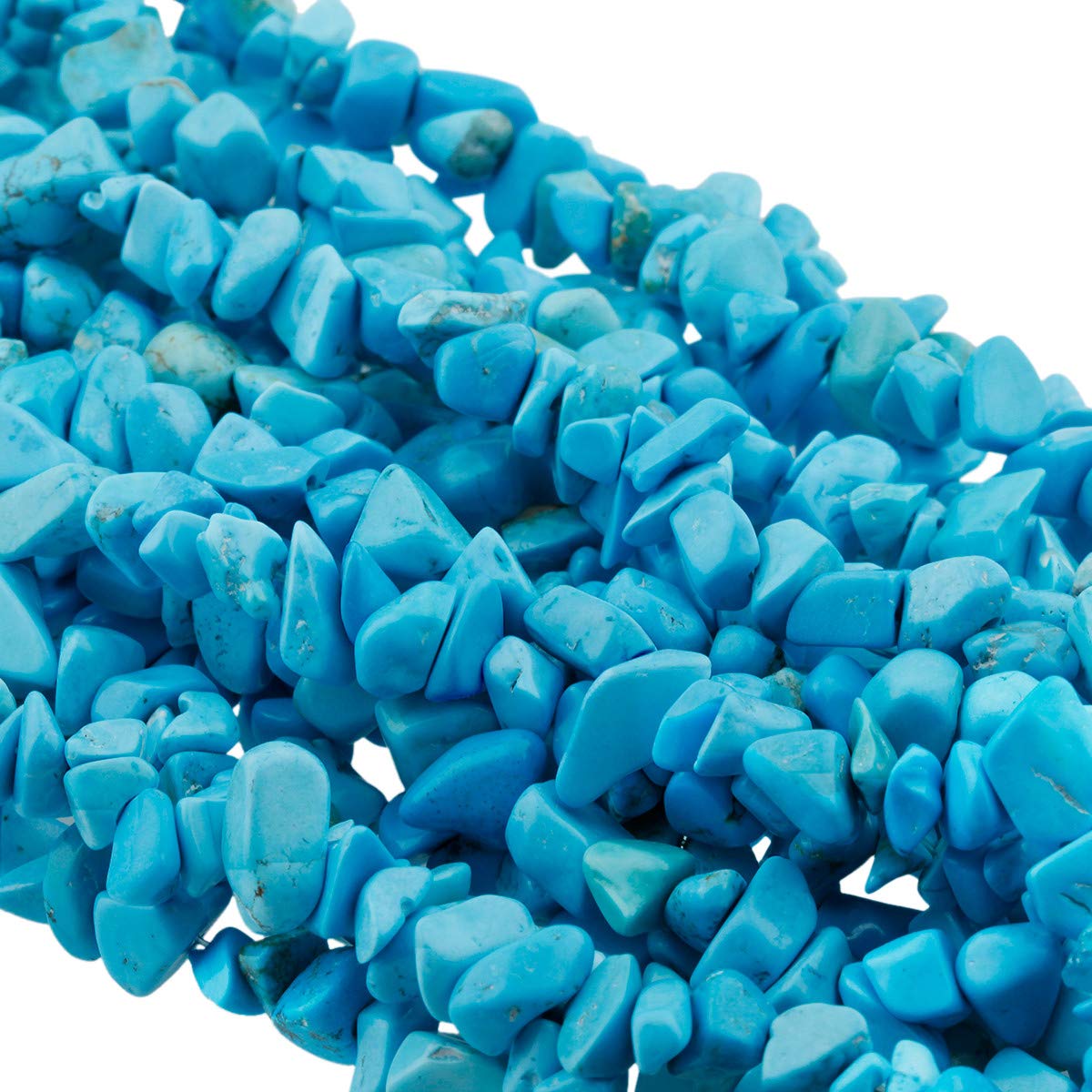 Nupuyai Blue Howlite Turquoise Irregular Polished Beads for DIY Jewelry Making Bracelet Necklace, Chip Stones for Chakra Healing 80cm