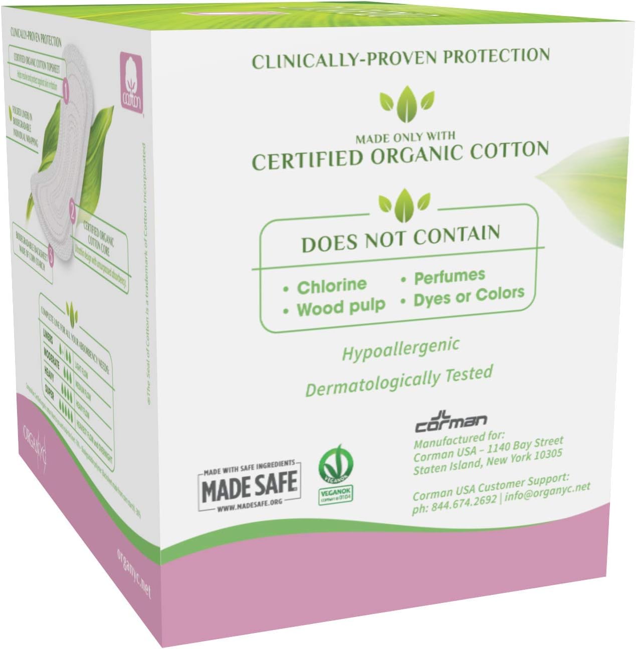 Organyc 100% Certified Organic Cotton Panty Liner – Everyday Pantiliner, Light Flow (24 Count) (B003ART1IW): Health & Personal Care