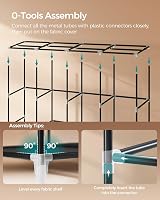 SONGMICS Portable Clothes Wardrobe, Large Capacity, 4 Rails, Black view 5