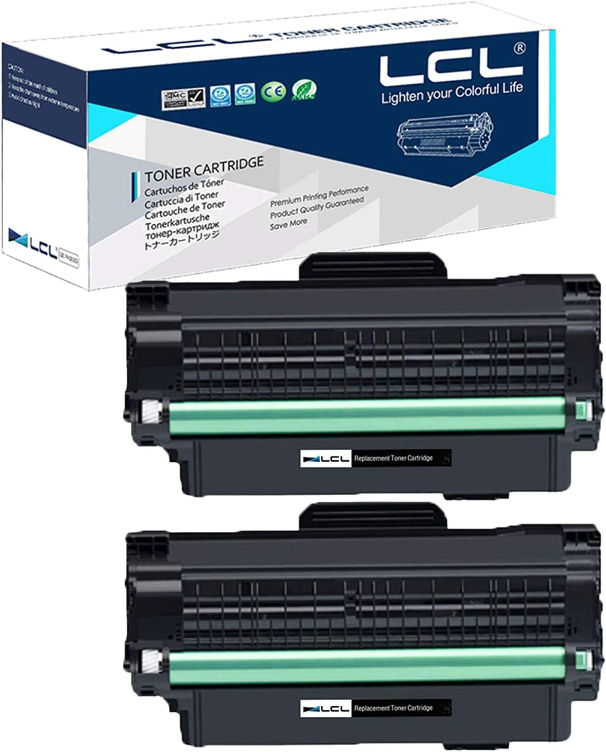 LCL D1052L Toner Cartridge Replacement for Samsung MLT-D1052L MLT-D1052S for Samsung ML-1910 ML-1915 ML-2525 ML-2525W ML-2540 ML-2545 ML-2580n SCX-4600 SCX-4623F SCX-4623fn SCX-4623FW SF-650 (2Black)