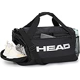 HEAD 45L Waterproof Tennis Duffel Bag for Men, Large Capacity Sports Gym Bags with Shoes Compartment & Wet Pocket, Lightweight Crossbody Duffle Bag for Workout/Fitness/Weekender/Overnight