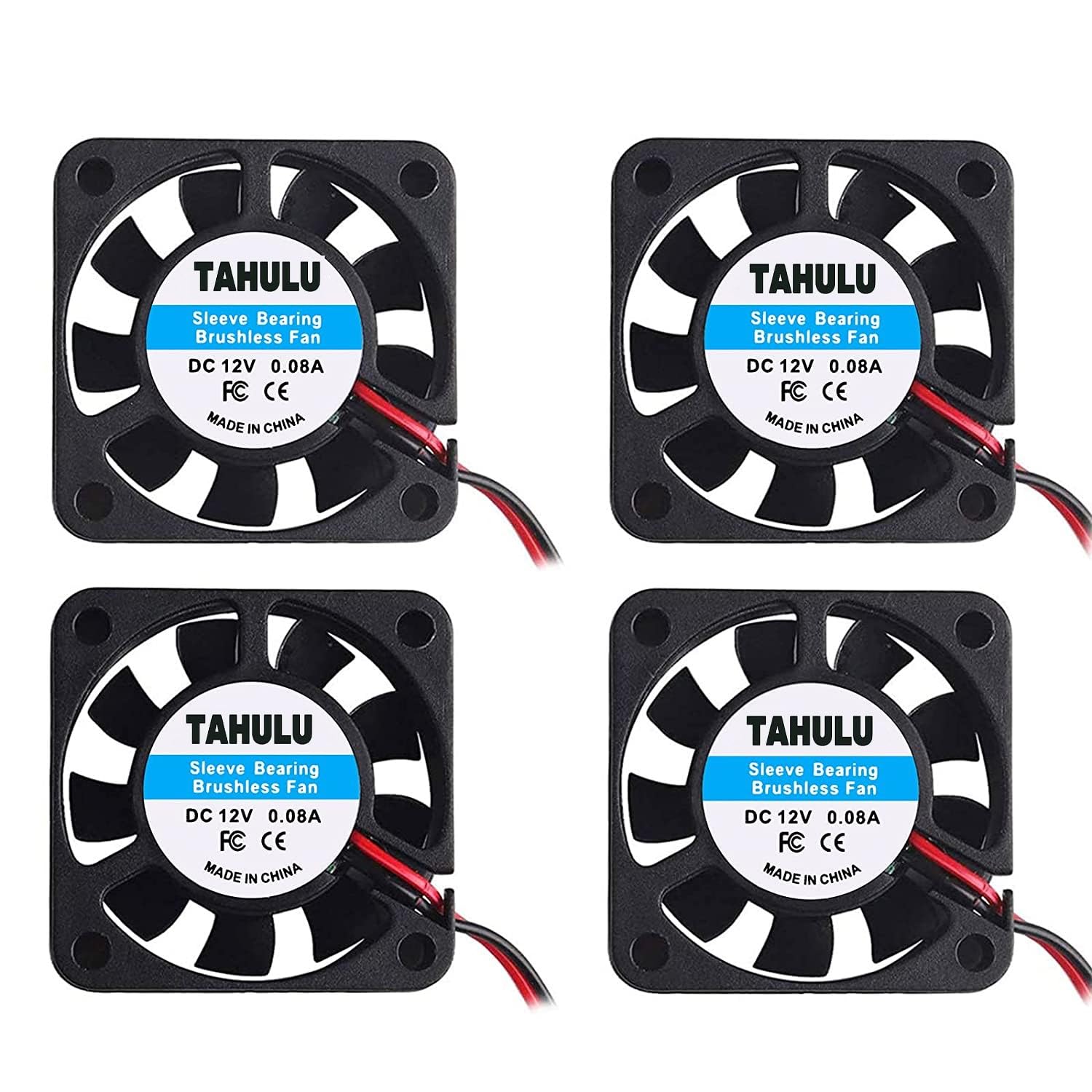 Photo 1 of 4pcs 3D Printer Fan 12V, 40mm 12 Volt Fan 0.08A DC Mini Quiet Cooling Fan 40X40X10mm Cable for 3D Printer, DVR and Other Small App liances Series Repair Replacement with 28cm