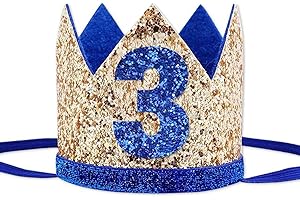 Socub Birthday Hat, first birthday party hat, Birthday Crown Headbands for Baby Boy 1st Birthday Party Supplies