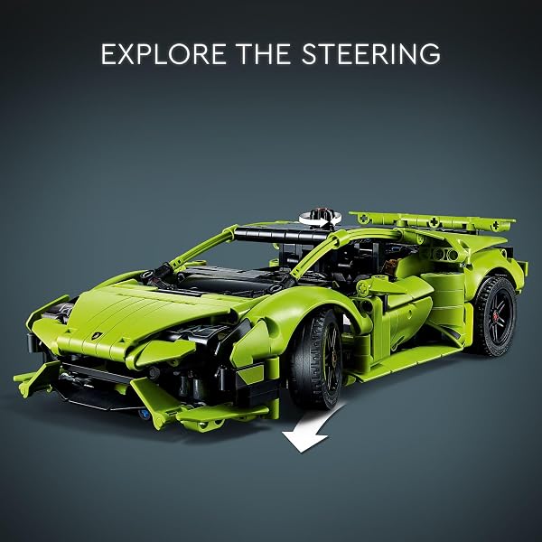 LEGO TECHNIC LAMBORGHINI HURACÁN TECNICA ADVANCED SPORTS CAR BUILDING KIT FOR KIDS AGES 9 AND UP WHO LOVE ENGINEERING AND COLLECTING EXOTIC SPORTS CAR TOYS, 42161