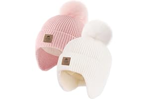 FURTALK Toddler Winter Hat Baby Pom Pom Beanie Boys Girls Kids Knitted Fleece Lined Cap