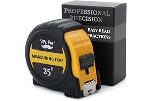Mr. Pen- Steel Retractable Tape Measure with Fractions, 25-Foot, Easy Read Tape Measure 25 ft