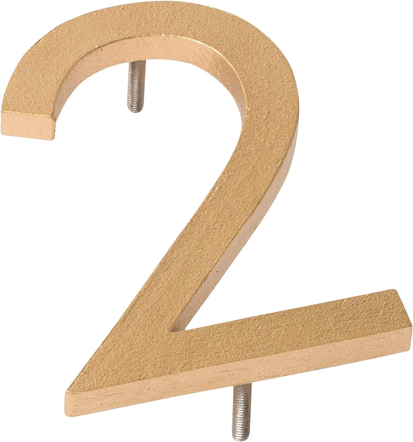 Address Signs - Montague Metal Products MHN-08-F-GD1-2 Solid Brushed Aluminum Modern Floating Address House Numbers, 8