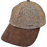 Fits Y'all Wool Tweed Houndstooth Baseball Cap with Suede Brim: Adjustable Relaxed Fit for Men, Women, and Unisex