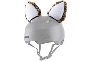 ParaWild Leopard Helmet Accessories w/Sticky Hook & Loop Fastener Adhesive (Helmet not Included), Helmet CAT Ears/Covers for Snowboarding, Skiing, Biking, Cycling, Skating etc for Kids and Adults