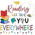 SUPERDANT Reading Wall Decor Inspirational Quote Learning Wall Sticker DIY Kids Book Reading Will Take You Everywhere Books Decals for Read Corner Nursery Library Classroom Study Room Stickers