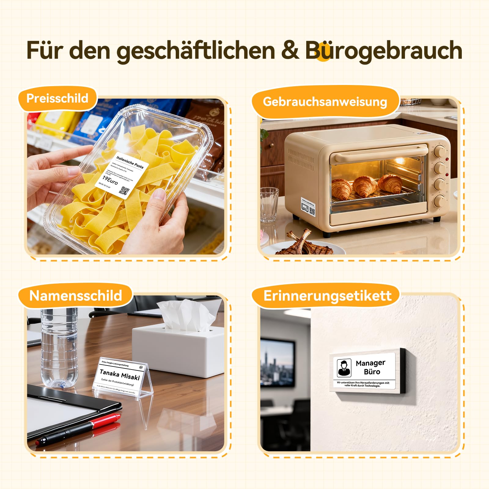 NIIMBOT Etikettendrucker B21, Selbstklebendes Etikettiergerät Bluetooth Beschriftungsgerät Sticker Drucker Label Printer für Lernen, Studiennotizen, Bilderdruck, Scrapbooking, enthält 230 Etiketten 4
