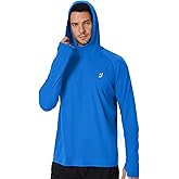 Roadbox Mens UPF 50+ Fishing Shirt, Long Sleeve UV Sun Protection Hoodies, Quick Dry Rash Guard for Hiking Outdoor Working