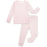 moimoln Baby Toddler Pajama Set Snug-Fit Cotton Modal Sleepwear, Leopard, Check & Solid Mix (6M-8Y, 1/2 Pack)
