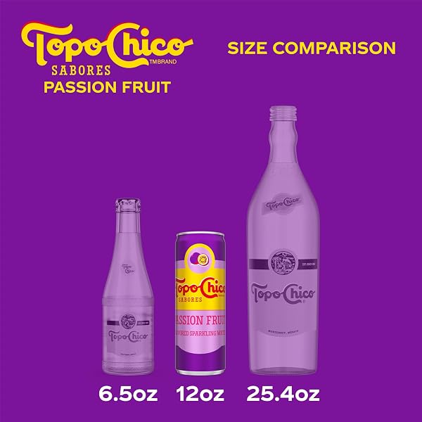 TOPO CHICO SABORES PASSIONFRUIT FLAVORED SPARKLING WATER, 12 FL OZ, 8 PACK