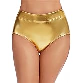 Wildarms Women’s Metallic Booty Shorts Shiny Rave Bottoms High Waisted Festival Dance Mardi Gras Shorts Hot Pants