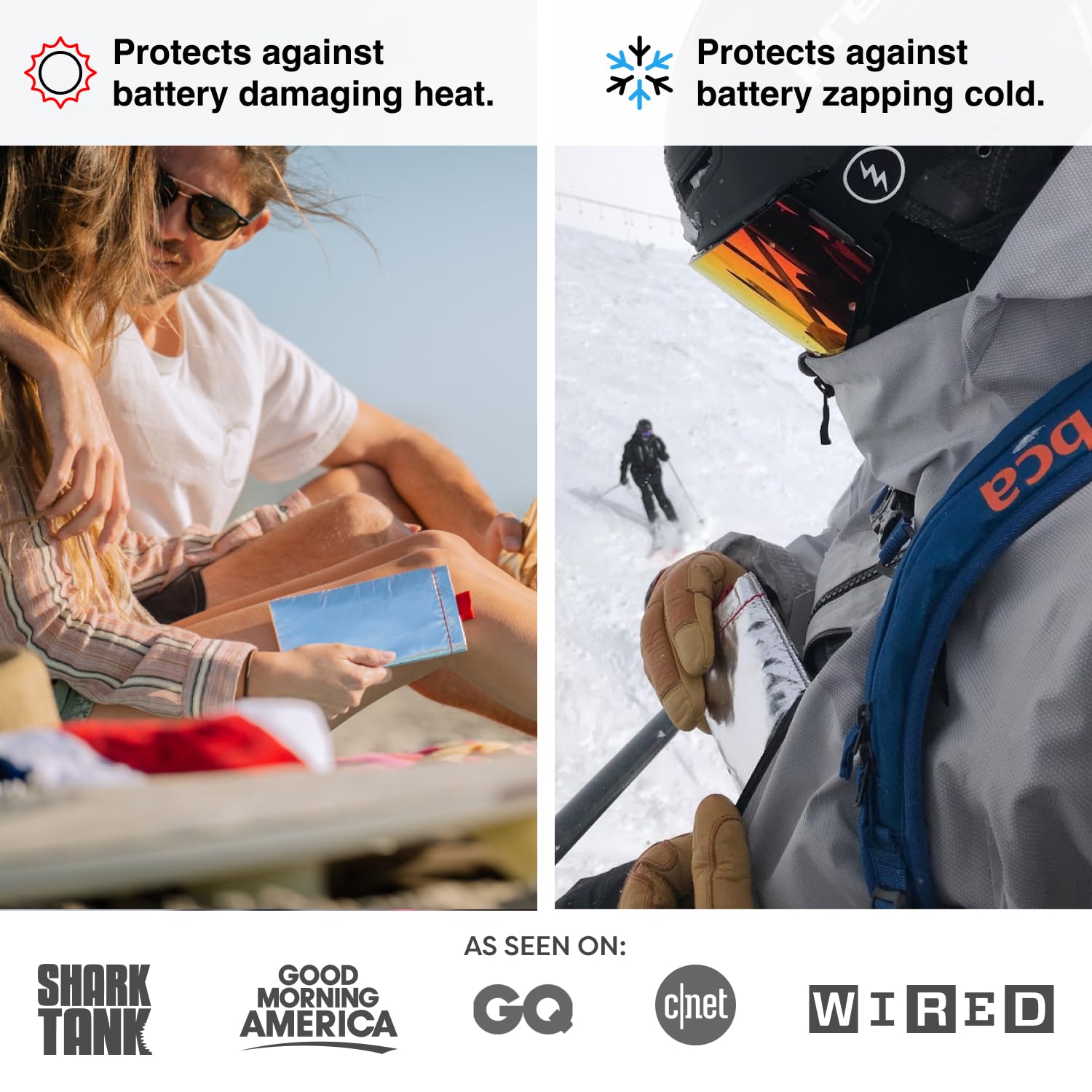 PHOOZY Apollo Thermal Phone Case | Insulated Phone Pouch Extends Battery Life 3X in Freezing Weather | Cold Resistant Drop Protection | Military Grade Water Resistant | Large | Silver