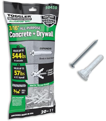 TOGGLER ALLIGATOR AF8 Flanged Anchor with Screws, Polypropylene