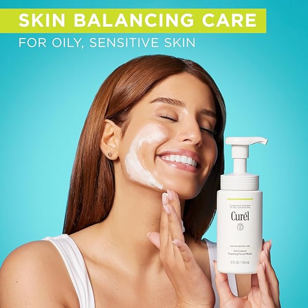 CUREL OIL CONTROL JAPANESE SKIN CARE, FOAMING FACE WASH FOR DRY, SENSITIVE SKIN, GENTLE FACE WASH FOR WOMEN AND MEN, 5 OZ
