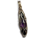 Rocks2Rings Black Tourmaline Amethyst Hematite Crystal Pendant Necklace 14K Gold Protection Combination Stone Jewelry TABS1 (Hematite Amethyst Tourmaline, gold-filled)