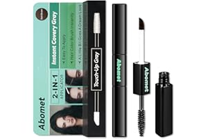ABOMET Root Touch Up Hair Color, 2-in-1 Mascara Brush& Pen Cover Gray Hair Touch Up Stick, Hair Fibers for Thinning hair, Convenient to Carry (Dark Brown, 7 ML)