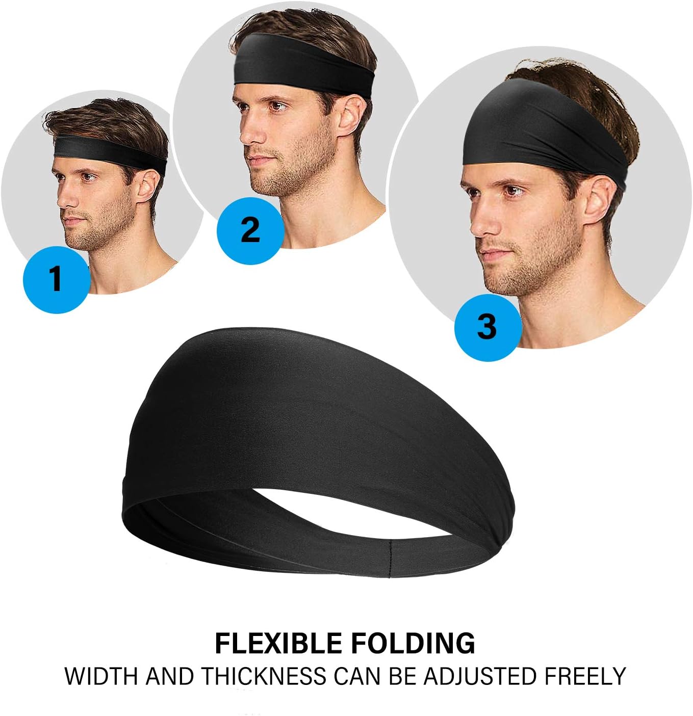 BF BAFLY Headbands for Men Sweat Band & Mens Headbands Sport for Running, Cycling, Yoga, Basketball and Workout Lightweight Breathable Sweatbands : Sports & Outdoors