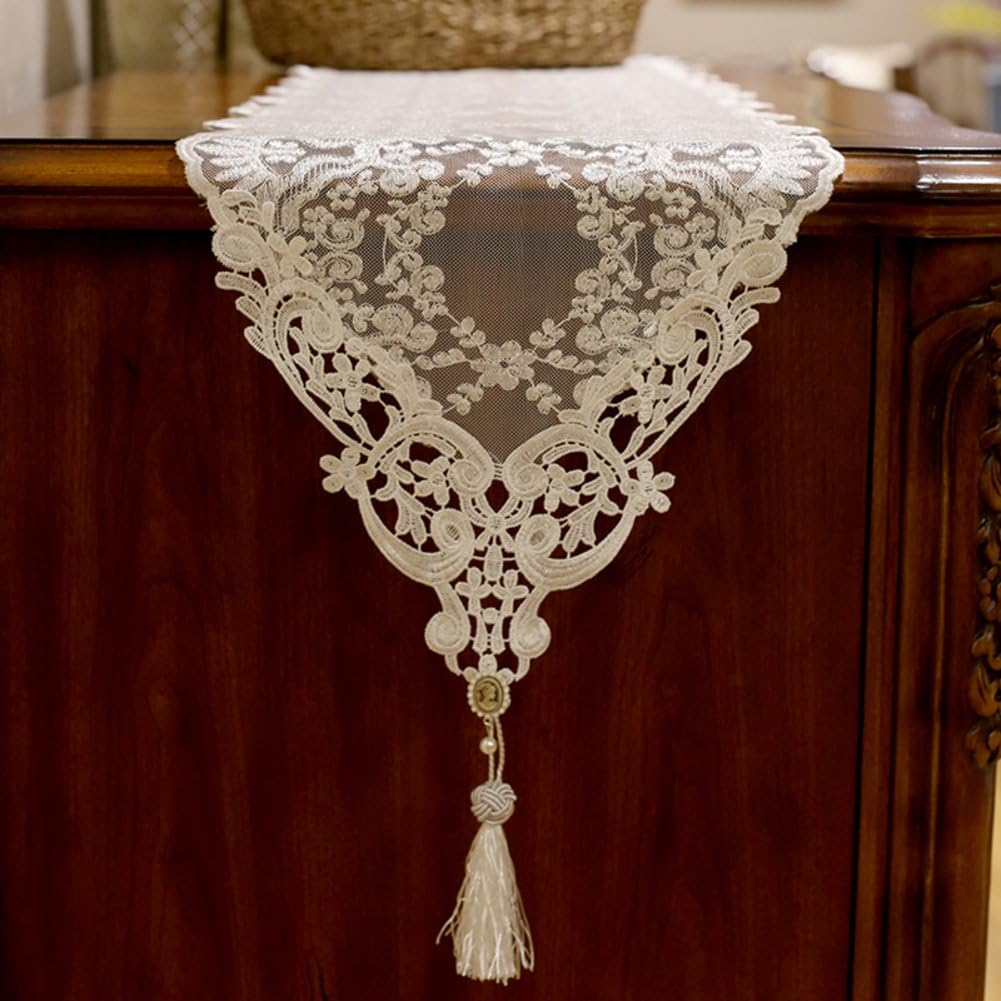 table runner lace embellished&embroidered romantic table flags hollow net yarn table runner embroidered tea table tablecloth -B 30x250cm(12x98inch)