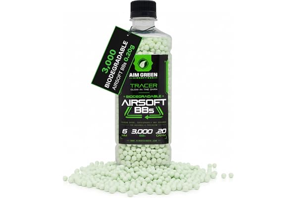 Aim Green tracer biodegradable glow in the dark 6mm airsoft BBs