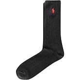Polo Ralph Lauren Men's Cotton Ribbed Dress Crew Socks - 1 Pair Pack - Solid Color Cushioned Comfort