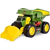 John Deere 18" Motorized Dig Rig | 2-in-1 Toy Dump Truck &amp; Front Loader with Realistic Lights &amp; Sounds, Dual Joystick - Kids and Toddlers 3+