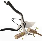Bypass Pruning Shears for Gardening - 8.8&rdquo; Forged Carbon Steel Heavy Duty Garden Shears with Spring Loaded Blades - Ultra Sharp Trimming Scissors - Gardening Tools by Kings County Tools